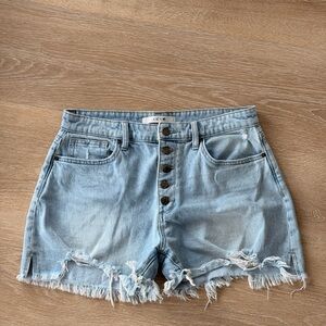 Joe's Jeans Brant distressed raw hem button-fly denim shorts